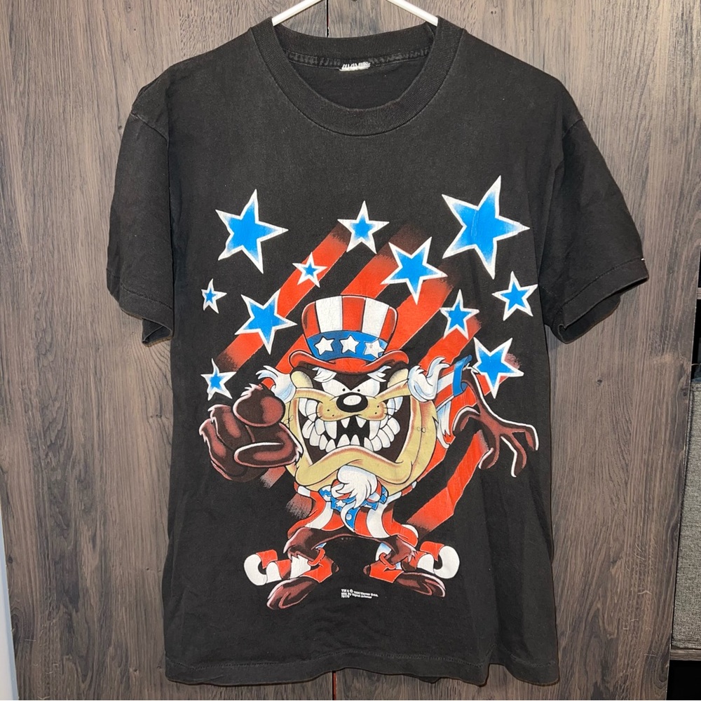 Vintage Looney Tunes Taz Tasmanian Devil USA “Uncle Sam 1996 Single Stitch